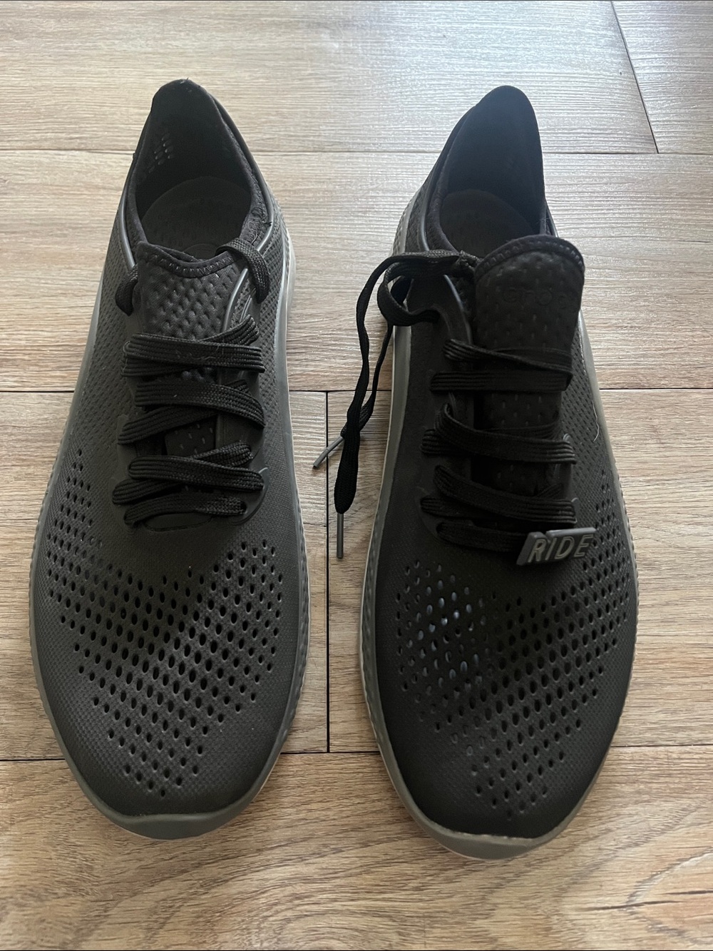 Men’s Black Lightweight Crocs LiteRide Sneakers